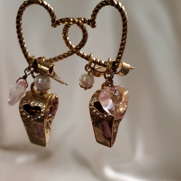 Betsey Johnson Whistle Earrings - Picture 5 of 5